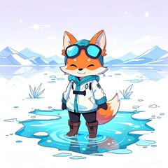 Cute Fox in Winter Wonderland