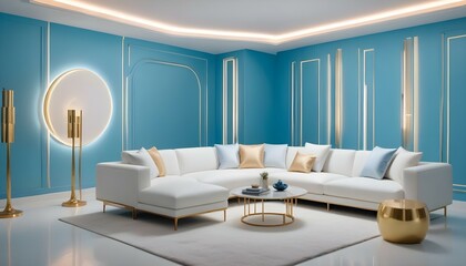 Photo interior modern design room 3d illustration