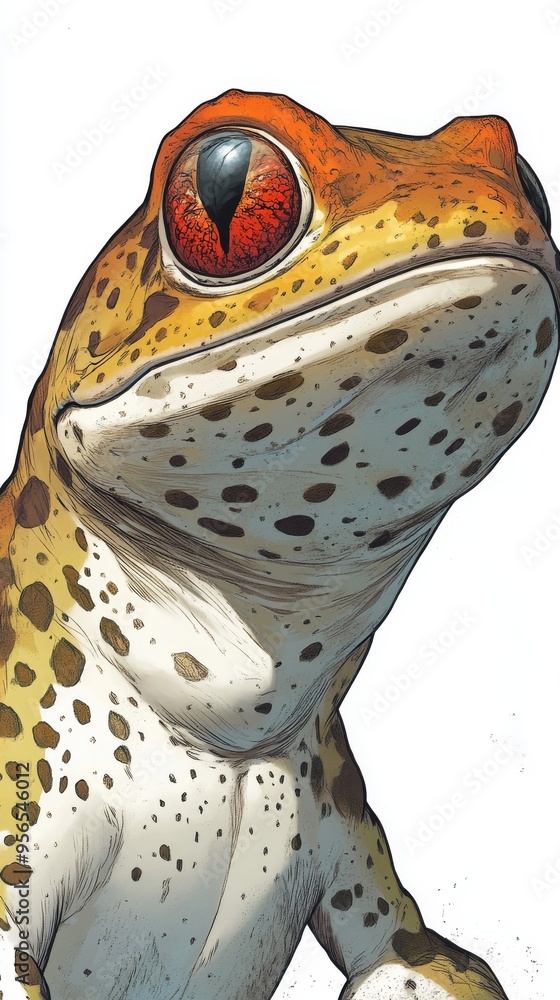 Wall mural Close-up Portrait of a Spotted Frog