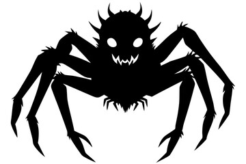 halloween spider silhouette vector illustration
