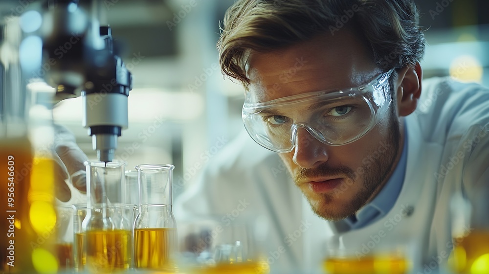 Poster In a Modern Laboratory Research Scientist Conducts Experiments : Generative AI