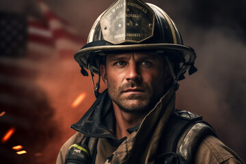 Happy american people citizens celebration national flag day, Generative AI photo image over usa stripes stars