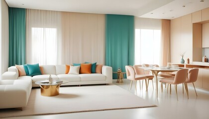 Fototapeta premium Photo interior modern design room 3d illustration