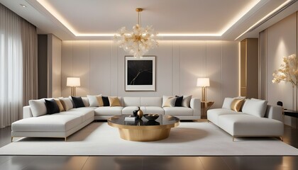 Photo interior modern design room 3d illustration