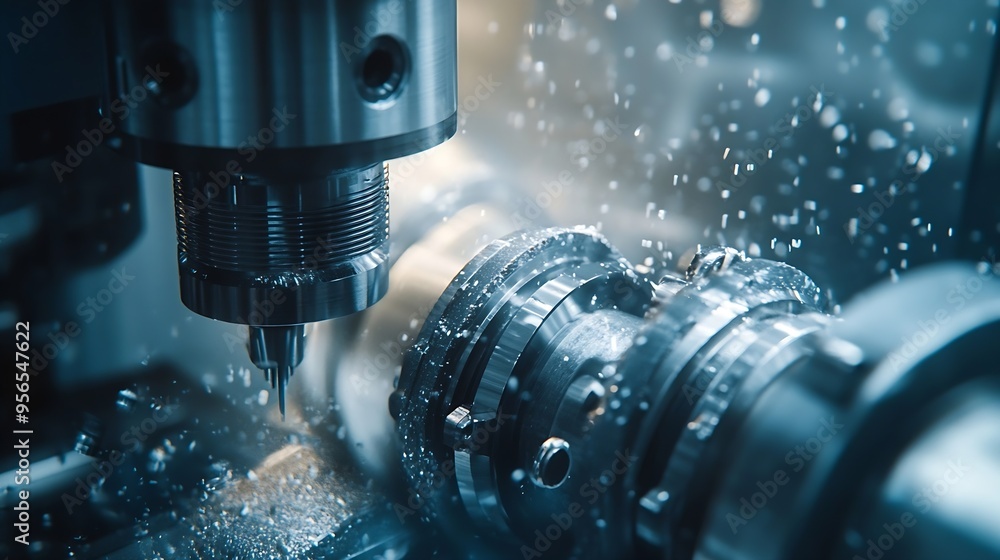 Poster the cnc milling machine rough cutting the injection mold parts by indexable tools the mold and die m