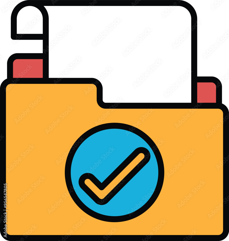 Poster folder with a check mark on it