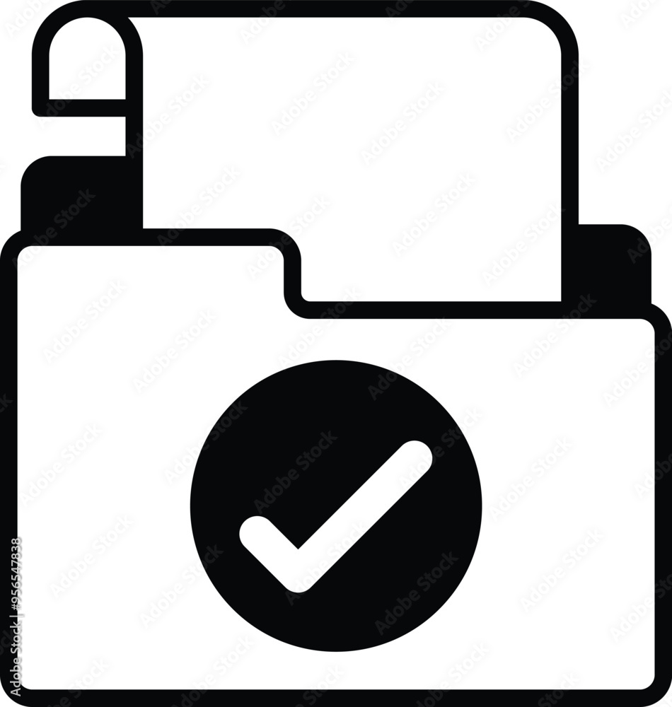 Poster folder with a check mark on it