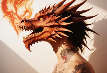 a photo of dragon face made with generative AI