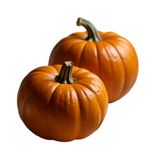 Obraz premium Two pumpkin isolated on a transparent background. Ai generative
