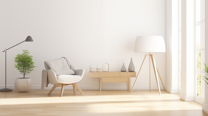 Modern Lounge Area With Sleek Design And Floor Lamp Lighting