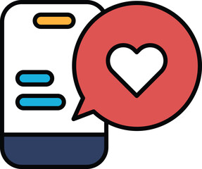 A phone with a heart on it