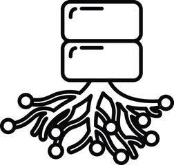 Illustration of a nerve ending in line art style.