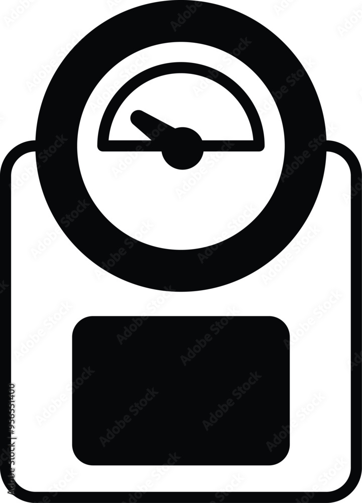 Poster a black and white scale with a pointer