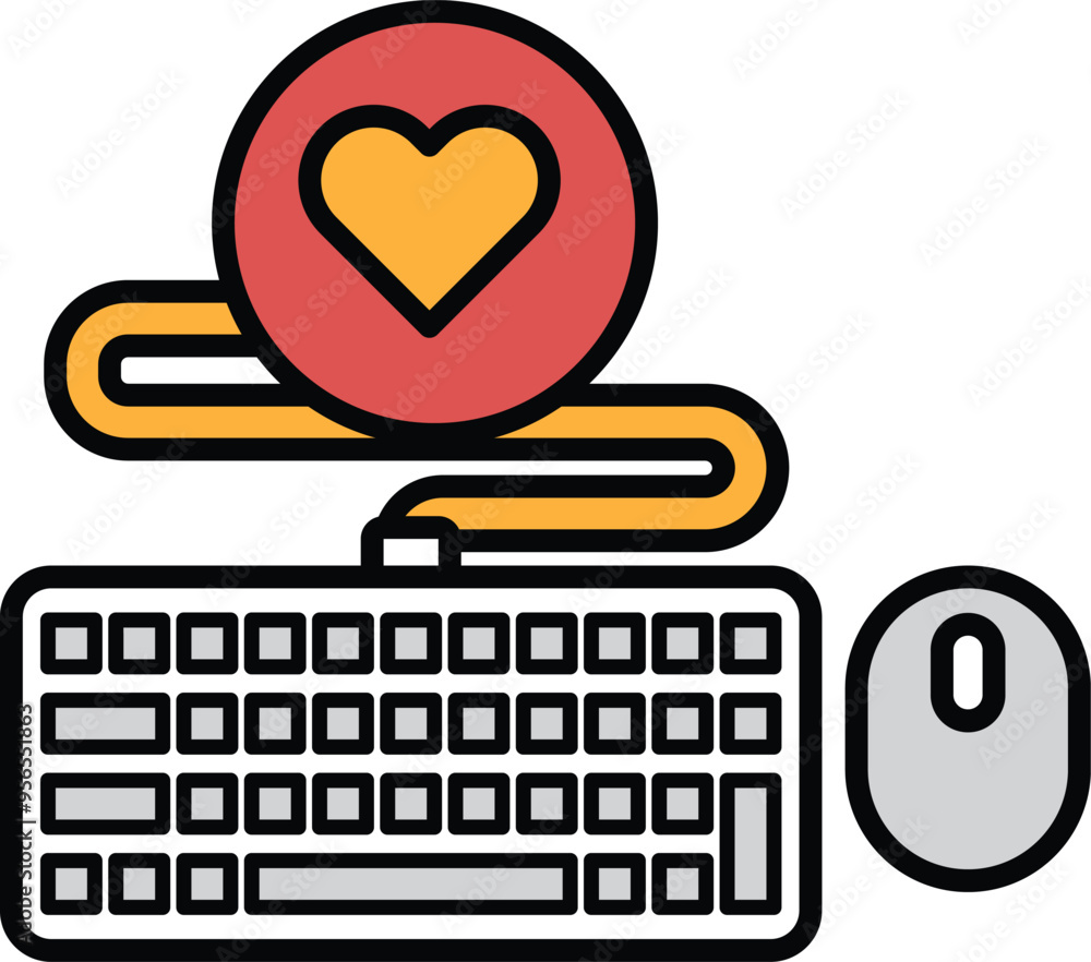 Poster a keyboard and mouse are shown with a heart symbol in the middle