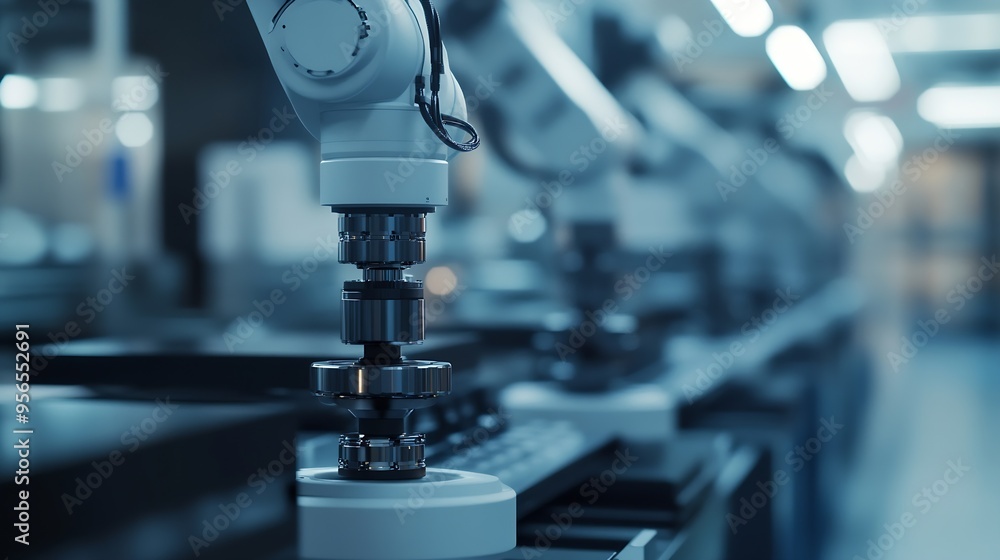 Poster xai smart industry robot arms for digital factory production technology showing automation manufactu