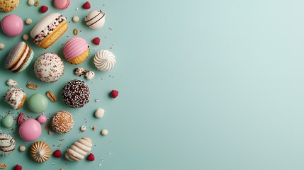 Explore An Exquisite Array of Desserts: A Captivating Journey Through Colors and Flavors Awaits. Bakery Concpet
