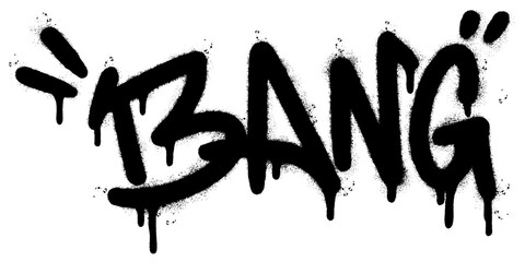 Spray Painted Graffiti bang Word Sprayed isolated with a white background.