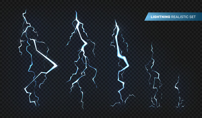 Set of Realistic gradient lightning