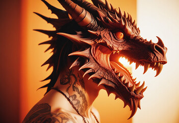 a photo of dragon face made with generative AI