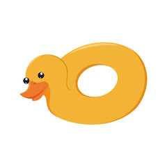 Vector of yellow rubber duck swimming float