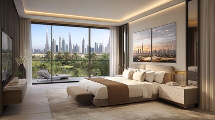 Fototapeta premium Experience the ultimate in luxury living with Dubai real estate, where every property is designed with elegance and comfort in mind.