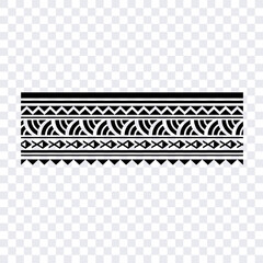 Polynesian tattoo tribal band design. Samoan tattoo tribal ornament border.
 Decorative seamless pattern.