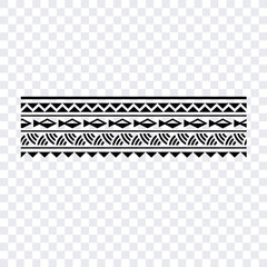 Polynesian tattoo tribal band design. Samoan tattoo tribal ornament border.
 Decorative seamless pattern.