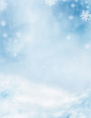 abstract blue snow background - Generative AI