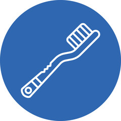 Toothbrush line circle icon