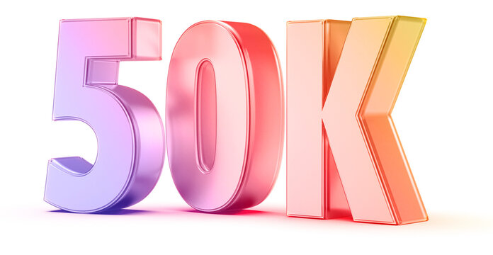 50k Followers Gradient Number 3D Render