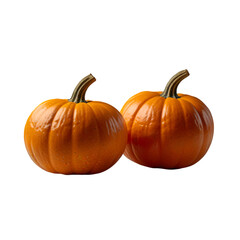 Obraz premium Two pumpkin isolated on a transparent background. Ai generative