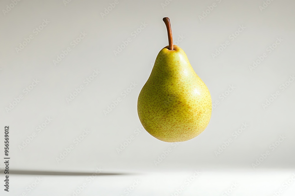 Wall mural sweet ripe pear, isolated on white background, healthy fruit for a vegetarian diet.