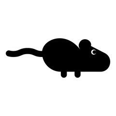 Mouse silhouette rodent icon black color vector illustration image flat style