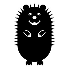 Cute hedgehog icon black color vector illustration image flat style
