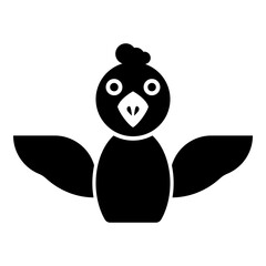 Cockerel chick bird young poultry concept icon black color vector illustration image flat style