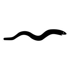 Eel fish snake shape seafood concept icon black color vector illustration image flat style