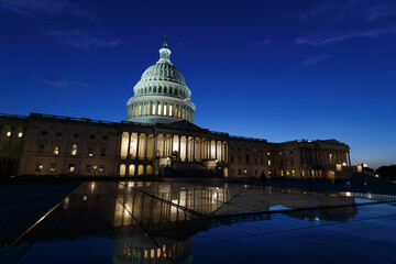 Back of United States Capitol at Sunset in Washington DC