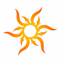 illustration vector graphic of tribal art design sun tattoo