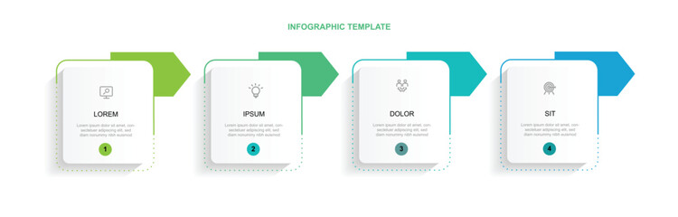 Design template infographic vector element with 4 step table suitable for business information and web presentation