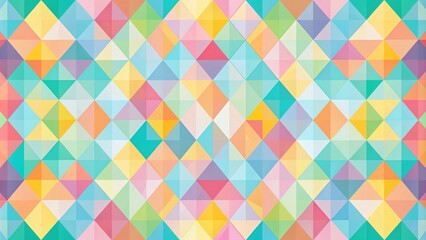 Vibrant geometric shapes in pastel hues intersect and overlap, creating a mesmerizing abstract vector pattern with a subtle texture and a sense of dynamic movement.