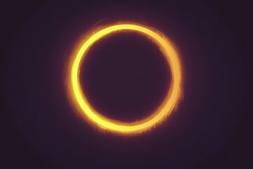 Glowing Yellow Circle on a Dark Purple Background