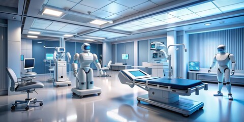 robot hospital corridor in hospital