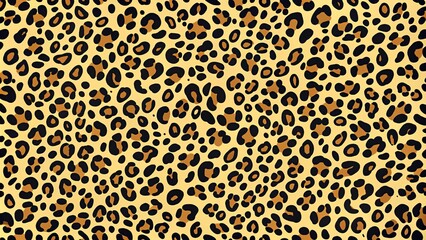Vibrant leopard print pattern on a luxurious fabric, featuring bold dark spots on a creamy yellow background, perfect for fashion and interior design.