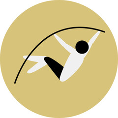 Pole vaulting competition icon. Sport sign.  