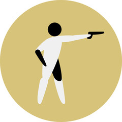 Shooting - pistol  competition icon. Colorful sport sign. 