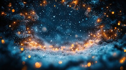 Obraz premium Abstract Christmas-themed design with sparkling lights.