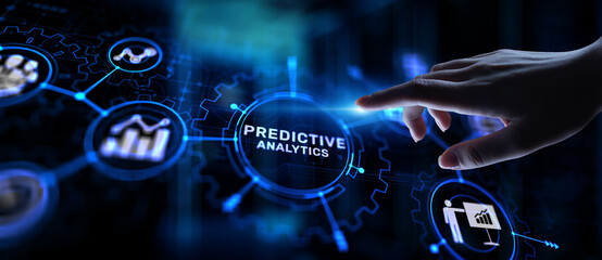 Predictive analytics Big Data analysis Business intelligence internet and modern technology concept on virtual screen.