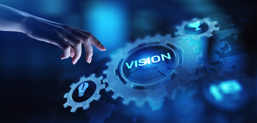 Vision, Business intelligence and strategy concept on virtual screen.