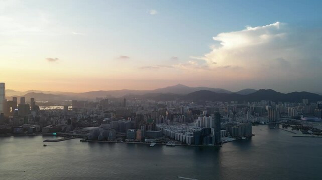 Hong Kong and kowloon peninsula with Victoria harbor Sept 1 2024