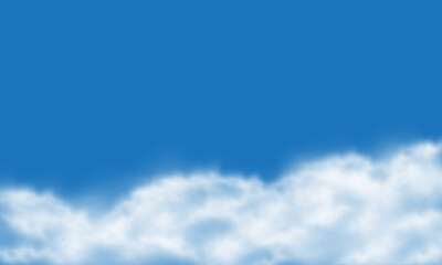 White blue sky big clouds